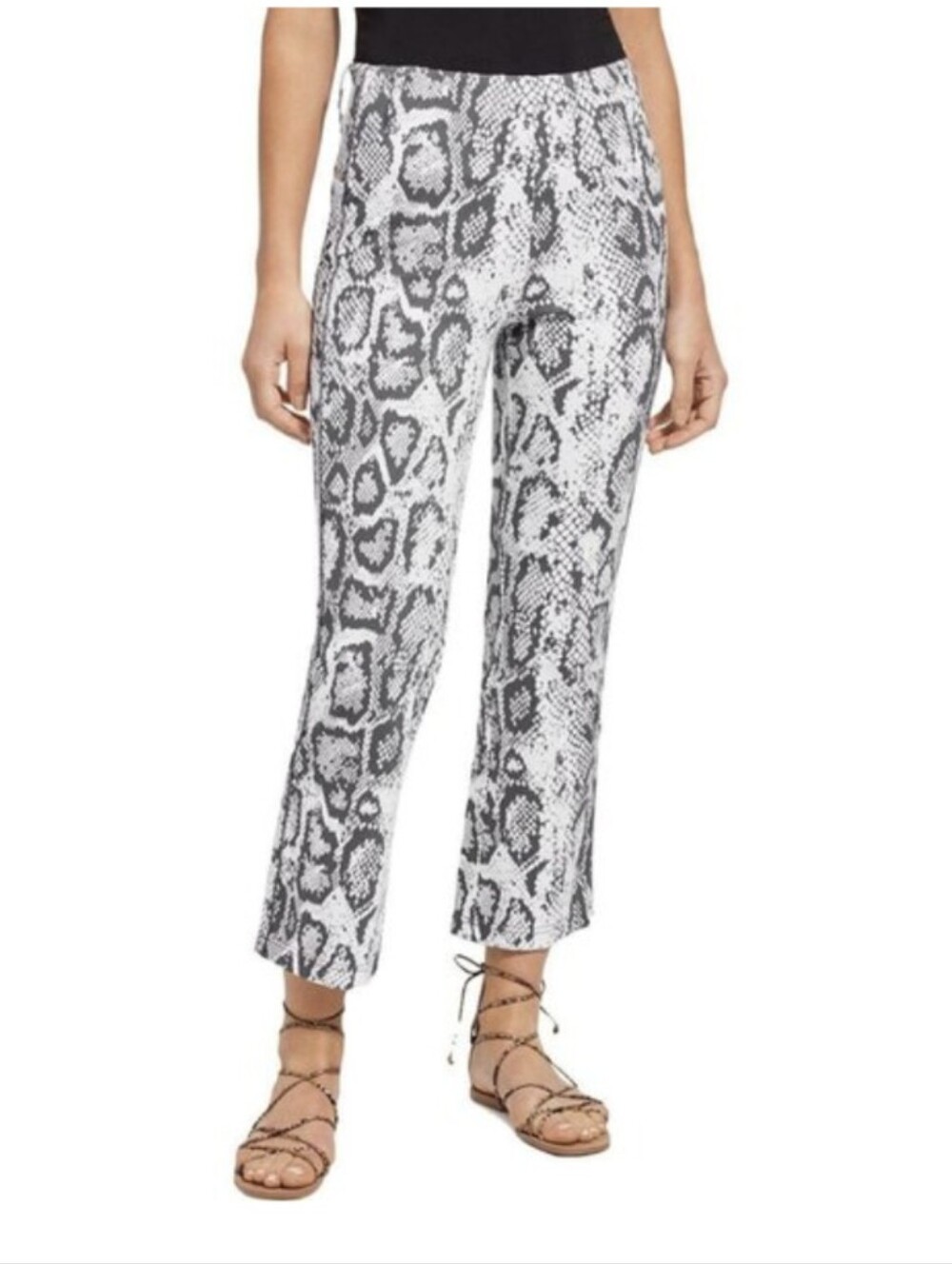 LYSSE Octavia Crop Snake Print Pull-On Pants Small